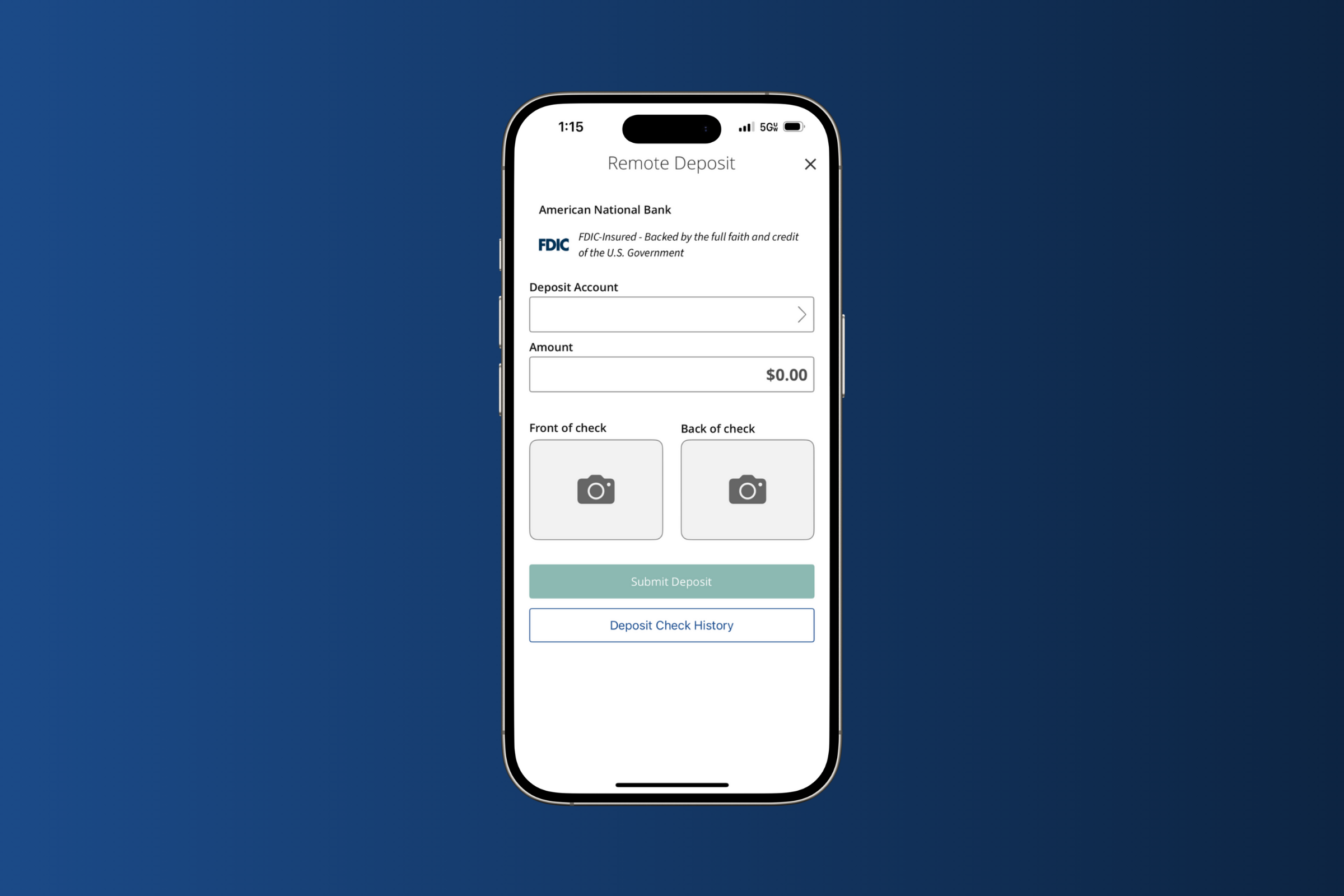 ANB Go Business mobile deposit