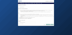 Screenshot of the ACH batch upload page on ANB Go Business